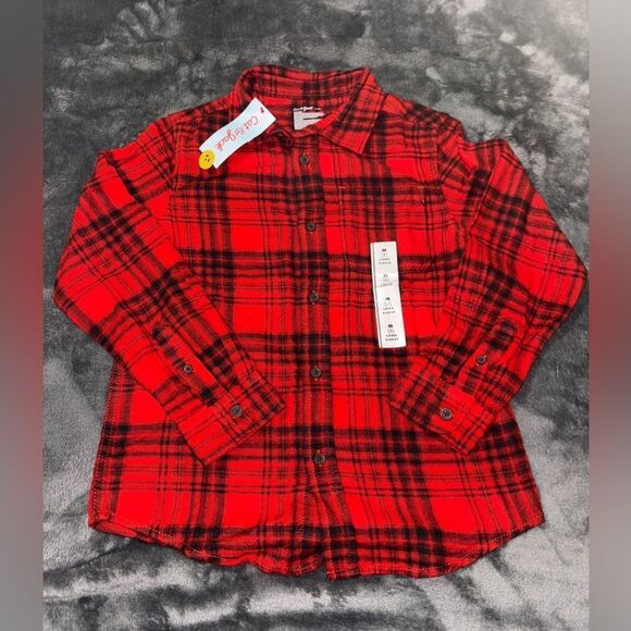 Nwt boys size 8 red plaid long sleeve shirt button down - Picture 1 of 1